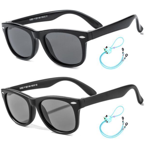 ROCF ROSSINI Flexible Kids Sunglasses Polarized Unbreakable Toddler Sun Glasses for Baby Boys and Girls UV400 with Case, Age 2-8