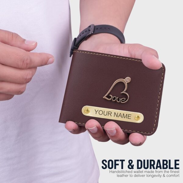 1741111578 The Wallet Store Personalized Passport Cover Wallet Keychain Eyewear Case Combo with Name Charms Best Customized Gifts for Men Husband Boyfriend Father Brother Etc Brown