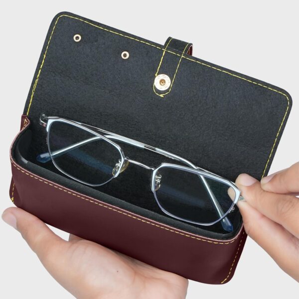1741111582 The Wallet Store Personalized Passport Cover Wallet Keychain Eyewear Case Combo with Name Charms Best Customized Gifts for Men Husband Boyfriend Father Brother Etc Brown