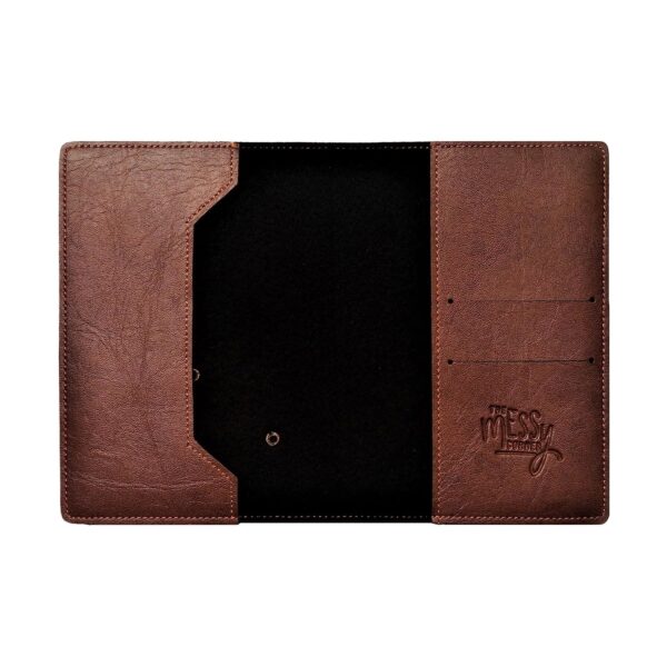 1749356719 The Messy Corner Vegan Leather Passport Cover for Men ROADRUSH Passport Case Accessories for Travel Dark Brown