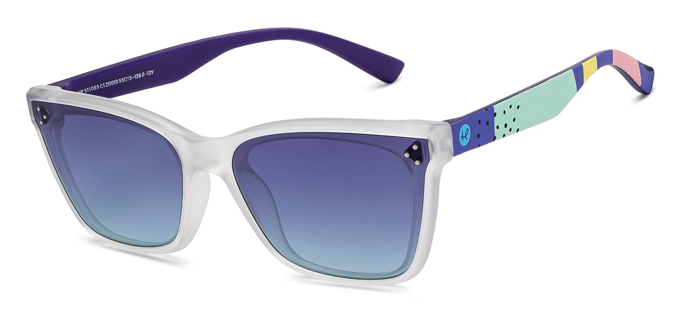 Hooper By Lenskart | Memphis Collection | Full Rim Rectangular Kids Sunglasses | 100% UV Protected | For Boys & Girls (Age 8-12 yrs) | HP S16088