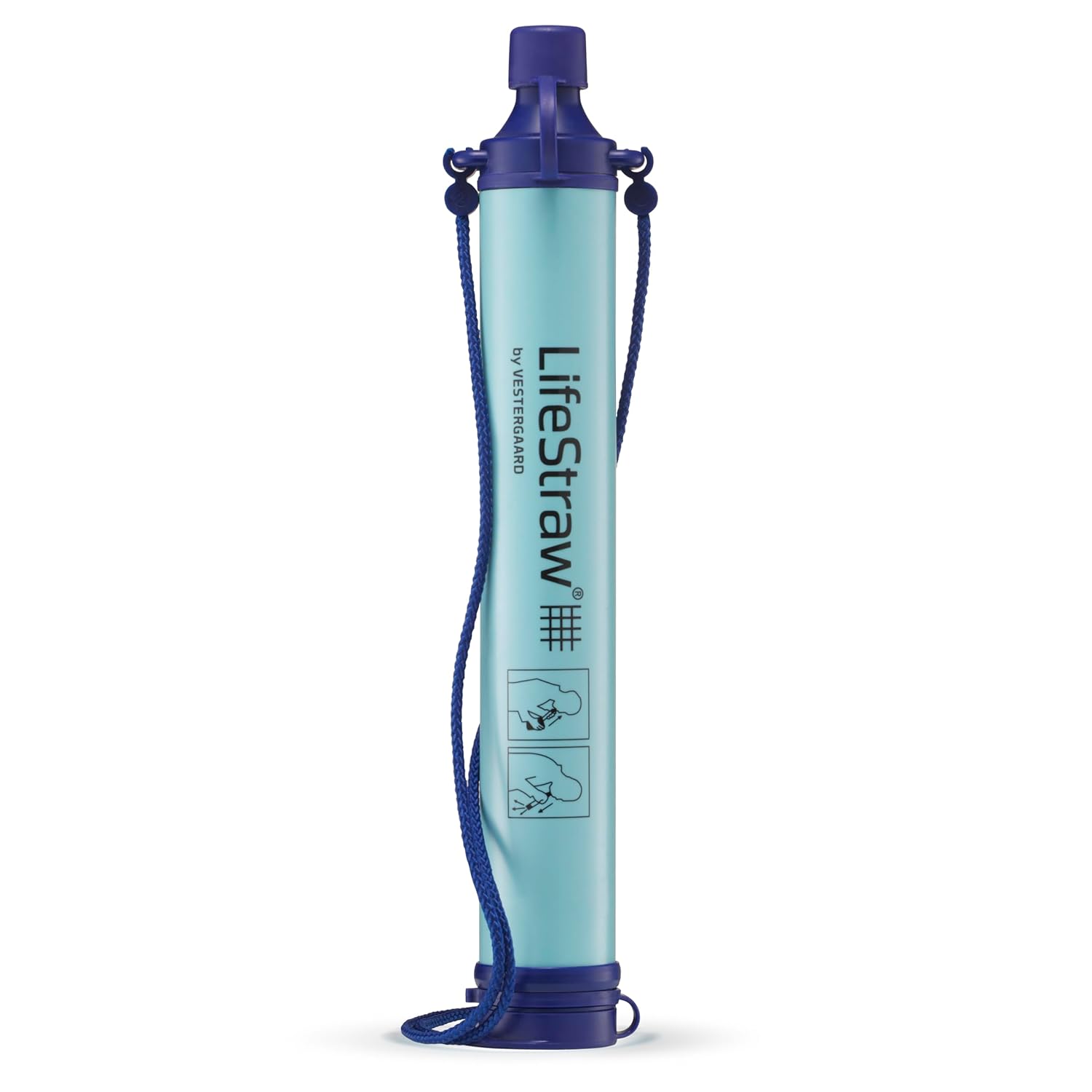 Lifestraw Tritan Personal Water Filter for Camping, Hiking, and Survival | Portable Mini Water Purifier (Blue)