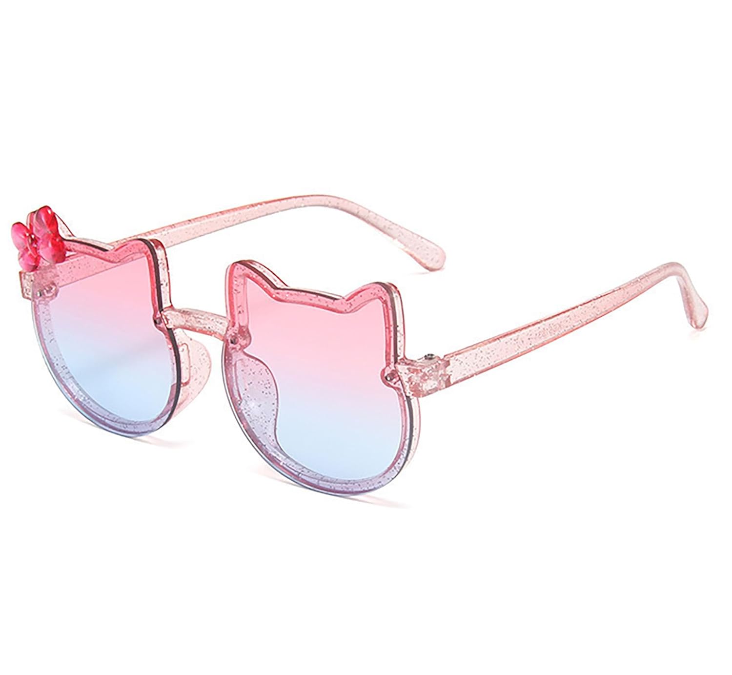 SYGA Kids Goggles, Modern Stylish Eyewears for Boy's and Girls, Colorful Cat Shape, Suitable for Age 3 to 8 Years (TransBlue&GrdientPink)