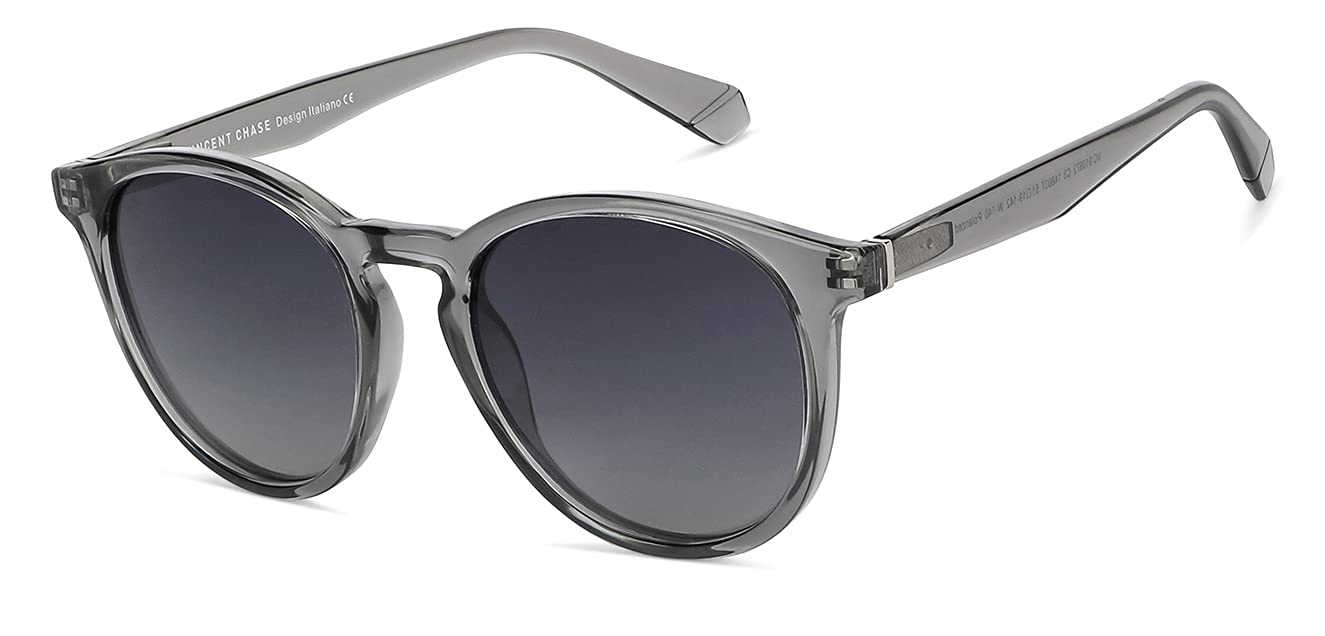 VINCENT CHASE EYEWEAR By Lenskart | Full Rim Round | Polarization And 100% Uv Protected | Men & Women | Large | VC S13972