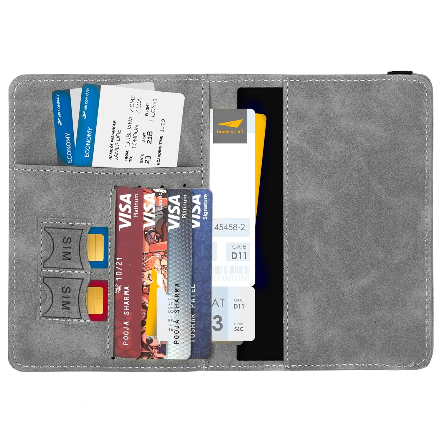 1734427225_DAHSHA-Grey-RFID-Blocking-PU-Leather-Travel-Passport-Holder-Cover-Travel-Wallet-Organiser-Passport-Case-Travel-Document-Organiser-for-Men-Women14.58-X-11CM.jpg 1734427225 DAHSHA Grey RFID Blocking PU Leather Travel Passport Holder Cover Travel Wallet Organiser Passport Case Travel Document Organiser for Men Women14.58 X 11CM