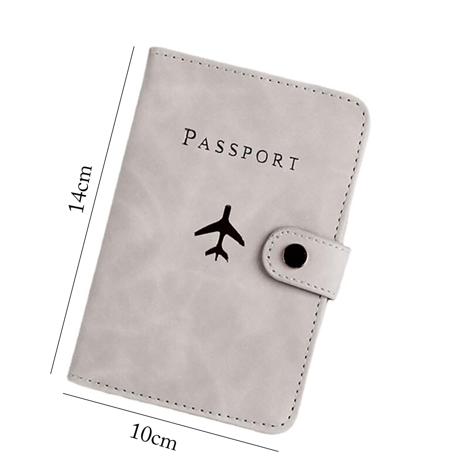 1734443590 House of Quirk Passport Holder Cover PU Leather Passport Cover Case Organiser with Wallet for Credit Card Passport for Women Men with Lock Grey