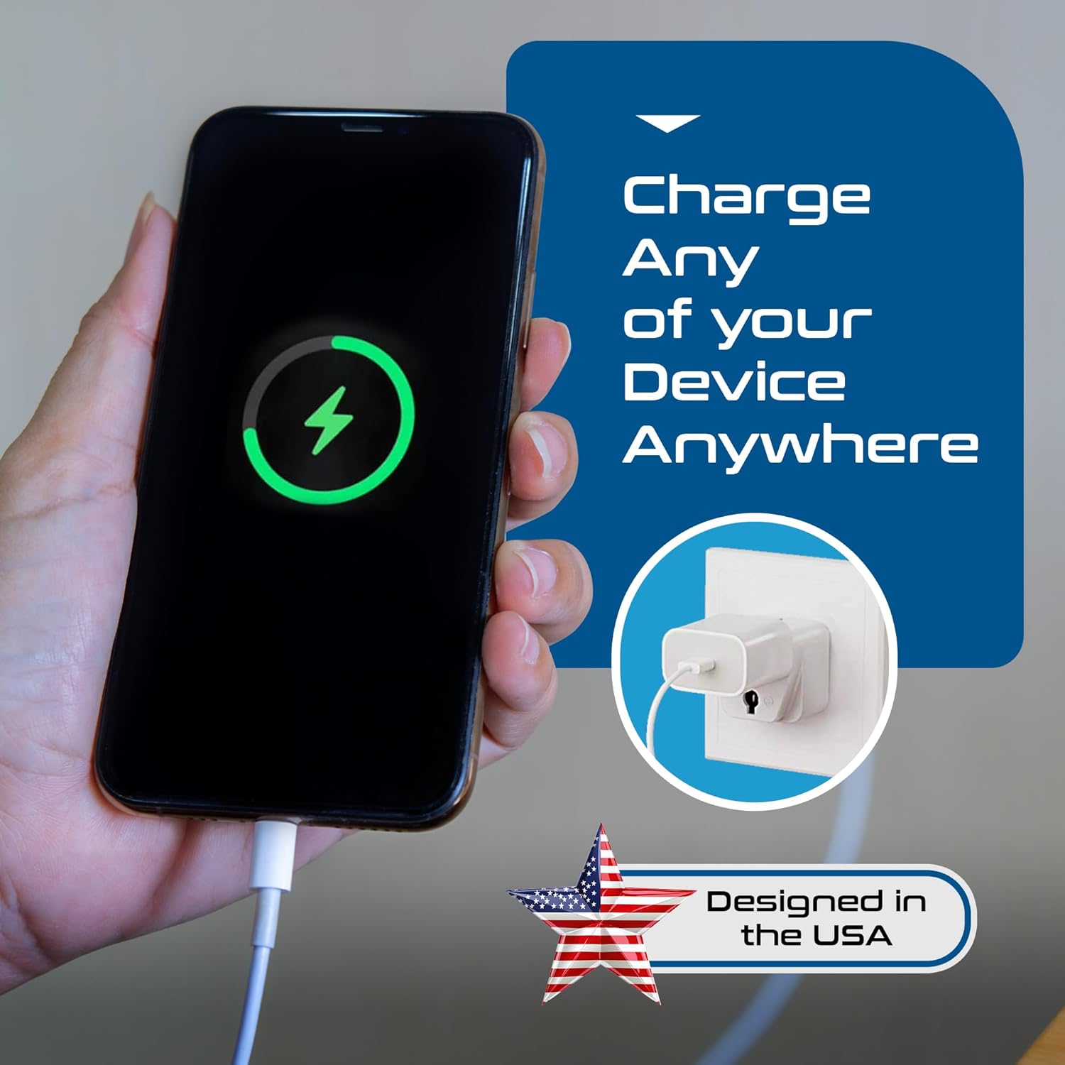 1735320371 Ceptics Universal Travel Adapter for USA Canada Philippines India to US Plug Adapter Type B USA Plug CE Certified RoHS Compliant White 3 Pack