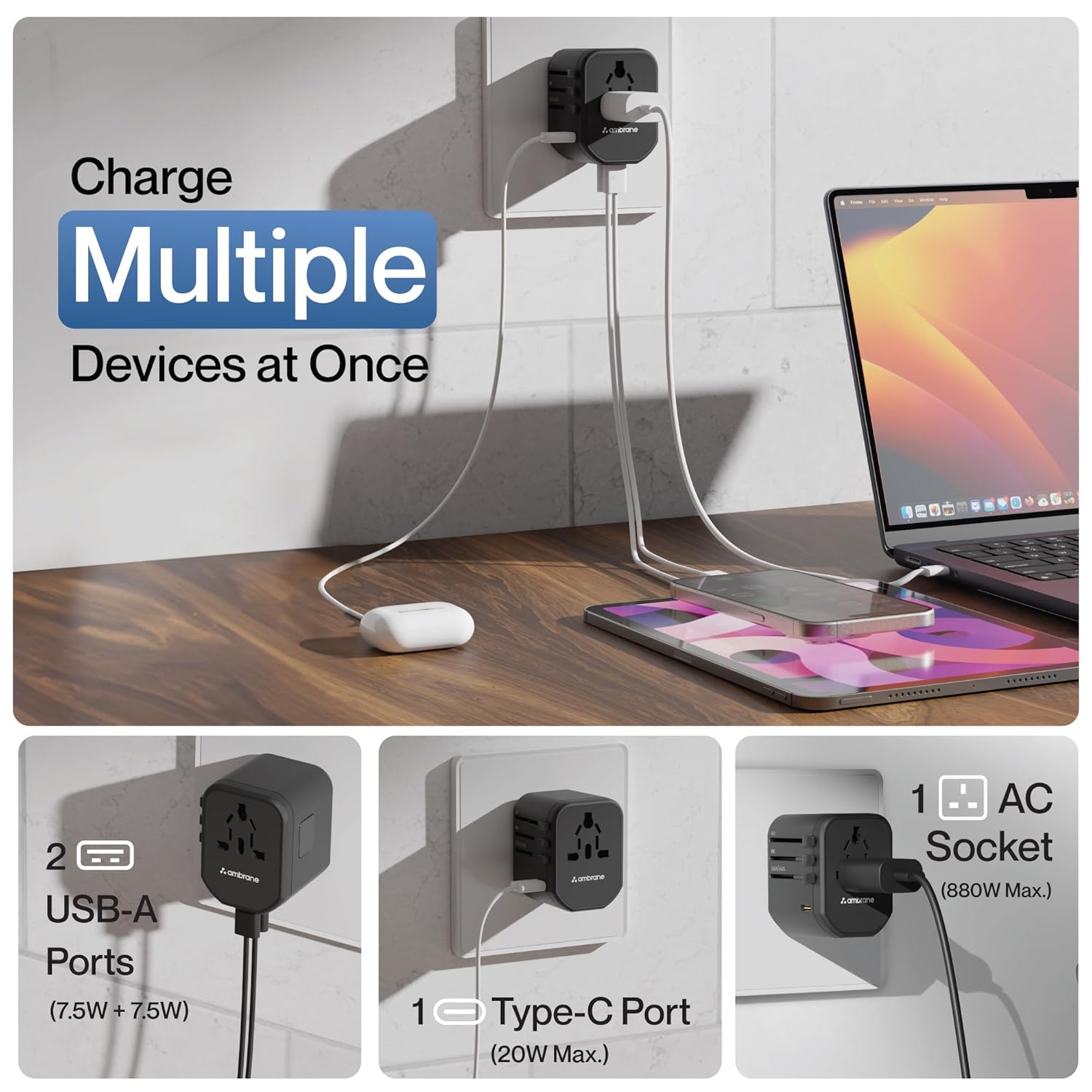 1735327842_Ambrane-Universal-Travel-Adapter-4-in-1-Fast-Charging-1-Type-C-20W-2-USB-20W-1-AC-Socket-880W-with-3-Removable-pins-for-EU-UK-and-USAAUS-and-Other-Countries-for-Modern-Travel-ATA-01.jpg 1735327842 Ambrane Universal Travel Adapter 4 in 1 Fast Charging 1 Type C 20W 2 USB 20W 1 AC Socket 880W with 3 Removable pins for EU UK and USAAUS and Other Countries for Modern Travel ATA 01