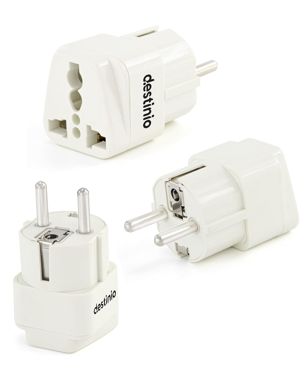 1735343101 Destinio Europe Travel Adapter India to Europe Schuko Plug 10 Year Warranty Type EF European Plug Adapter Universal Adapter for Europe Adapter