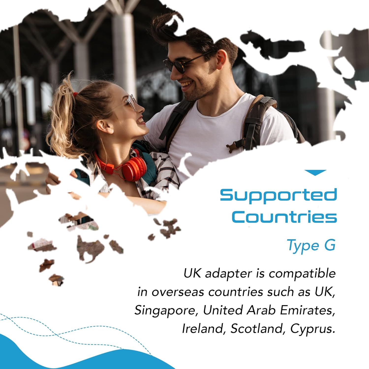 1735372969 Ceptics India to UK UAE Travel Adapter Plug – 2 in 1 Hong Kong Adapter Type G CE Certified RoHS Compliant – White 2 Pack Lifetime Limited Warranty