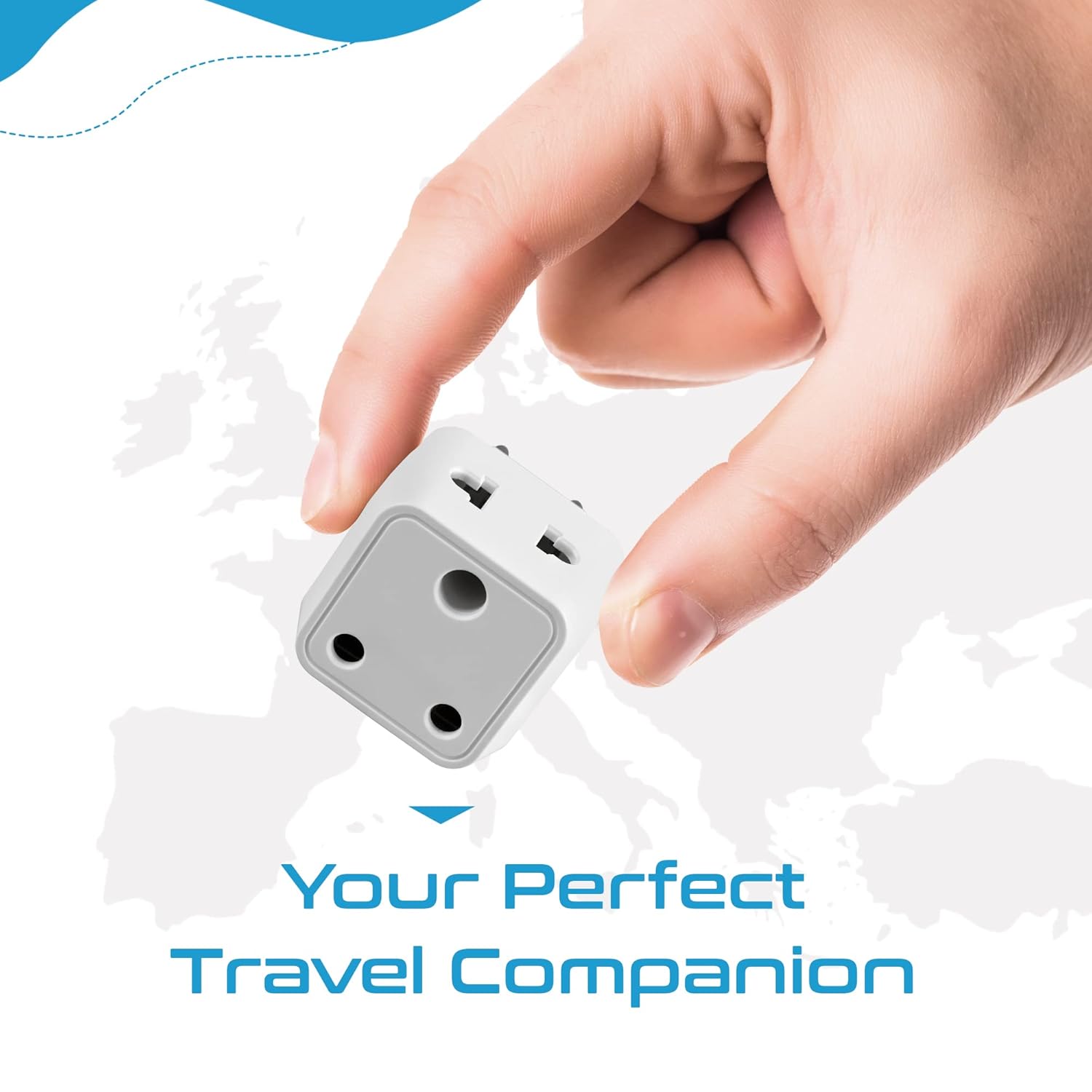 1735374806 Ceptics India to Europe Travel Adapter Plug A– 2 in 1 GermanyFrance Smartphone Adapter Type C Ce Certified Rohs Compliant A– White 2 Pack