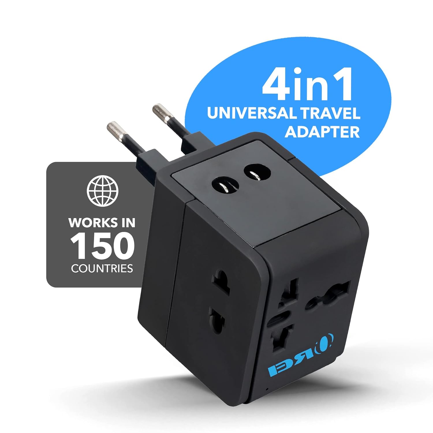 1735384260 OREI Universal Travel Adapter with 2 USB Ports 3 in 1 Universal Charger International Travel Adapter for Cell Phones Tablets Camera for Travelers to US Europe UK More