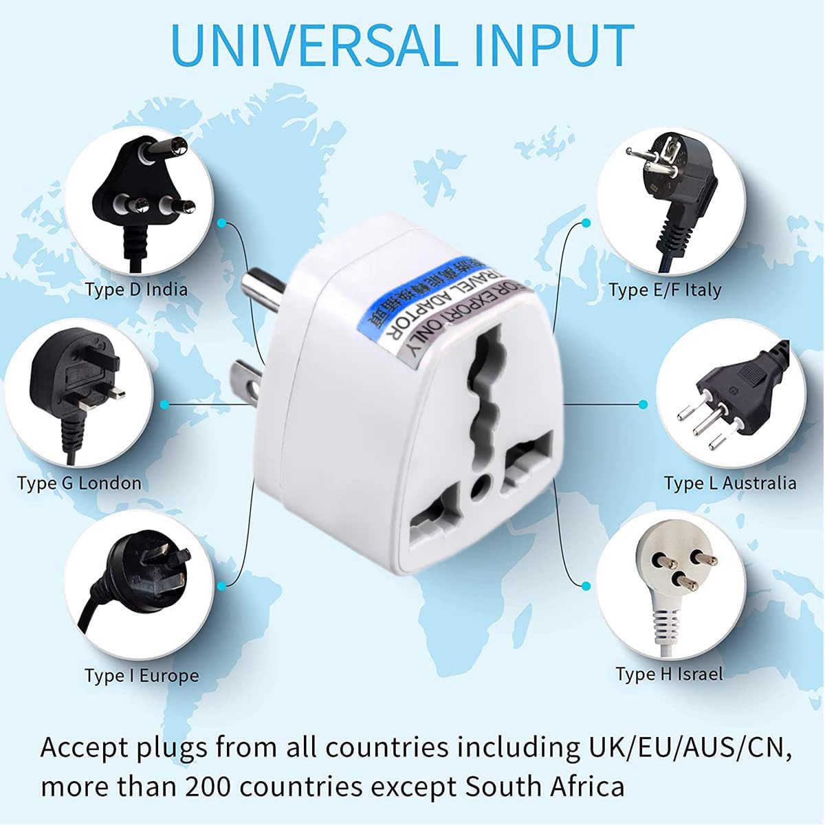 1735406865 KAVANA 3pcs Type A US Converter Plug India to USA Universal Travel Adapter for USA Canada Mexico Brazil Philippines Cuba Thailand Taiwan Japan Panama etc