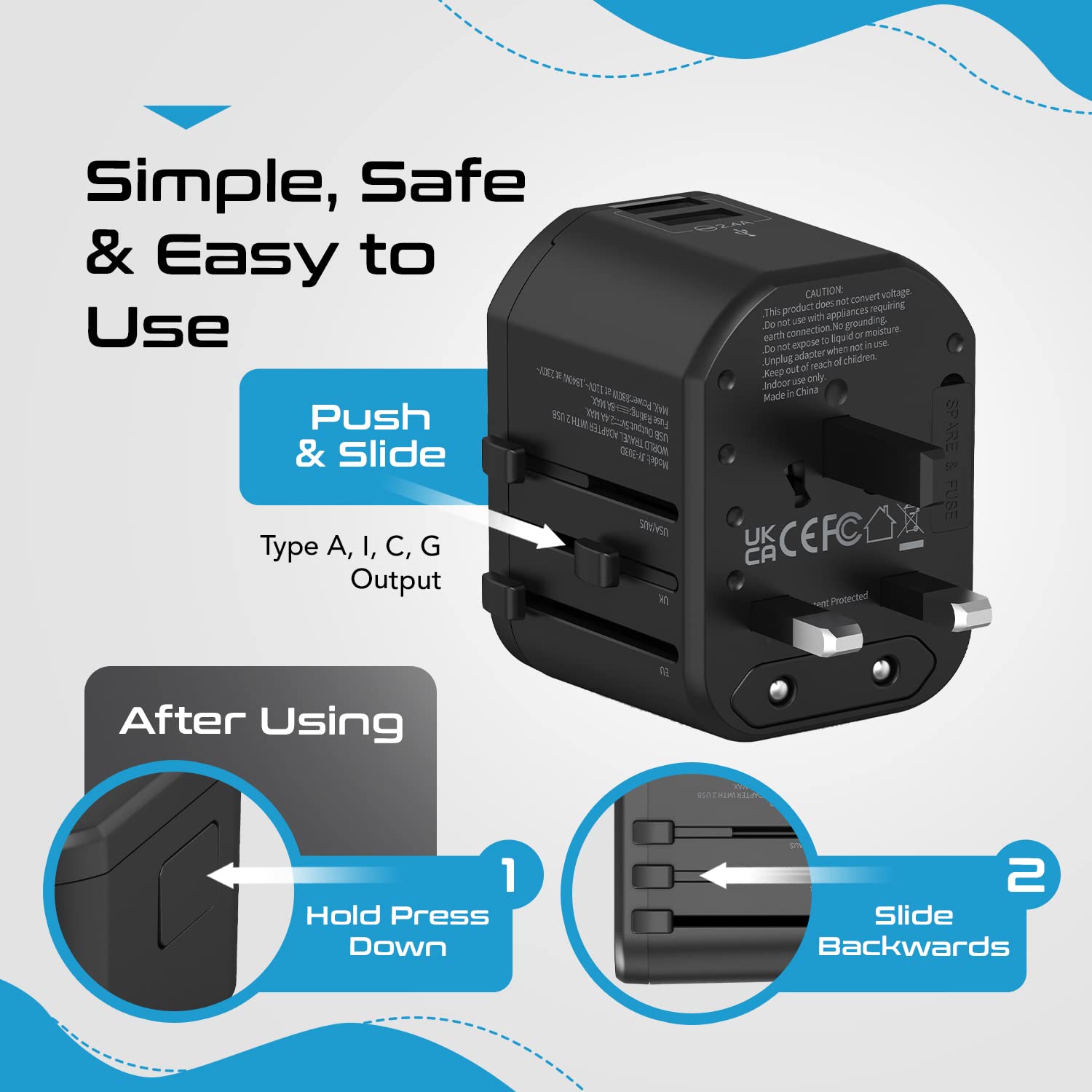1735421197_Ceptics-Universal-Travel-Adapter-3-in-1-Worldwide-Travel-Adapter-Universal-Plug-Socket-and-2-x-USB-with-2.4A-International-Travel-Adapter.jpg 1735421197 Ceptics Universal Travel Adapter 3 in 1 Worldwide Travel Adapter Universal Plug Socket and 2 x USB with 2.4A International Travel Adapter