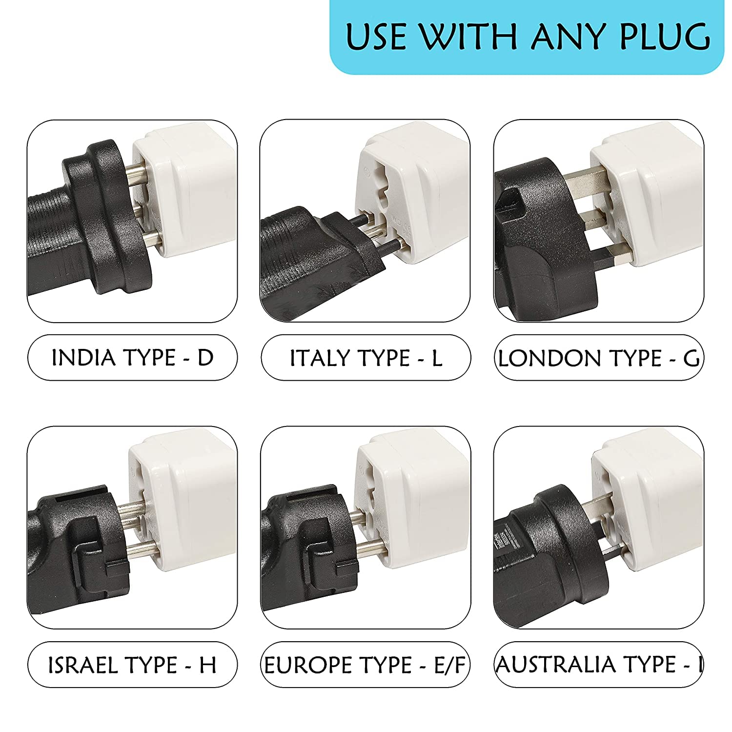 1735438058 KAVANA 2pcs Type A US Converter Plug India to USA Universal Travel Adapter for USA Canada Mexico Brazil Philippines Thailand Taiwan Japanetc