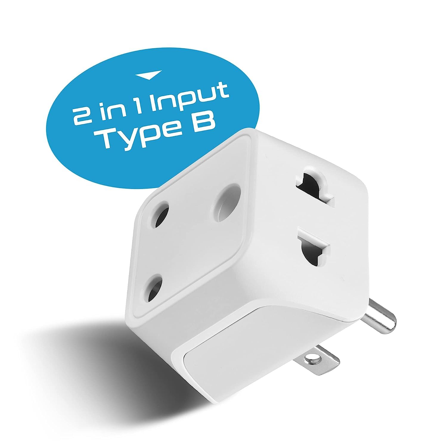 Ceptics India to USA Canada Travel Adapter Plug – 2 in 1 Adapter Type B CE Certified RoHS Compliant – White 2 Pack Lifetime Limited Warranty