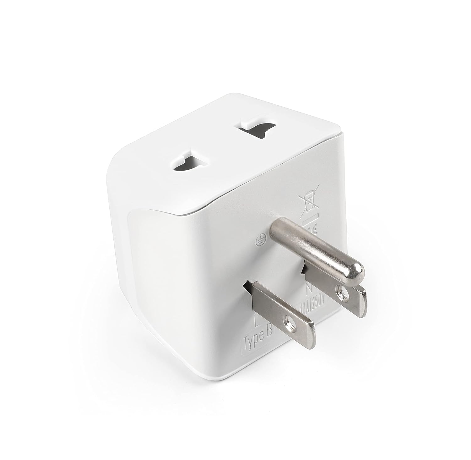 Ceptics India to USA Converter Plug, 2 in 1 Canada Ceptics India to USA Converter Plug, 2 in 1 Canada Travel Adapter - Type B - CE Certified - RoHS Compliant – White - 1 Pack - Lifetime Limited Warranty
