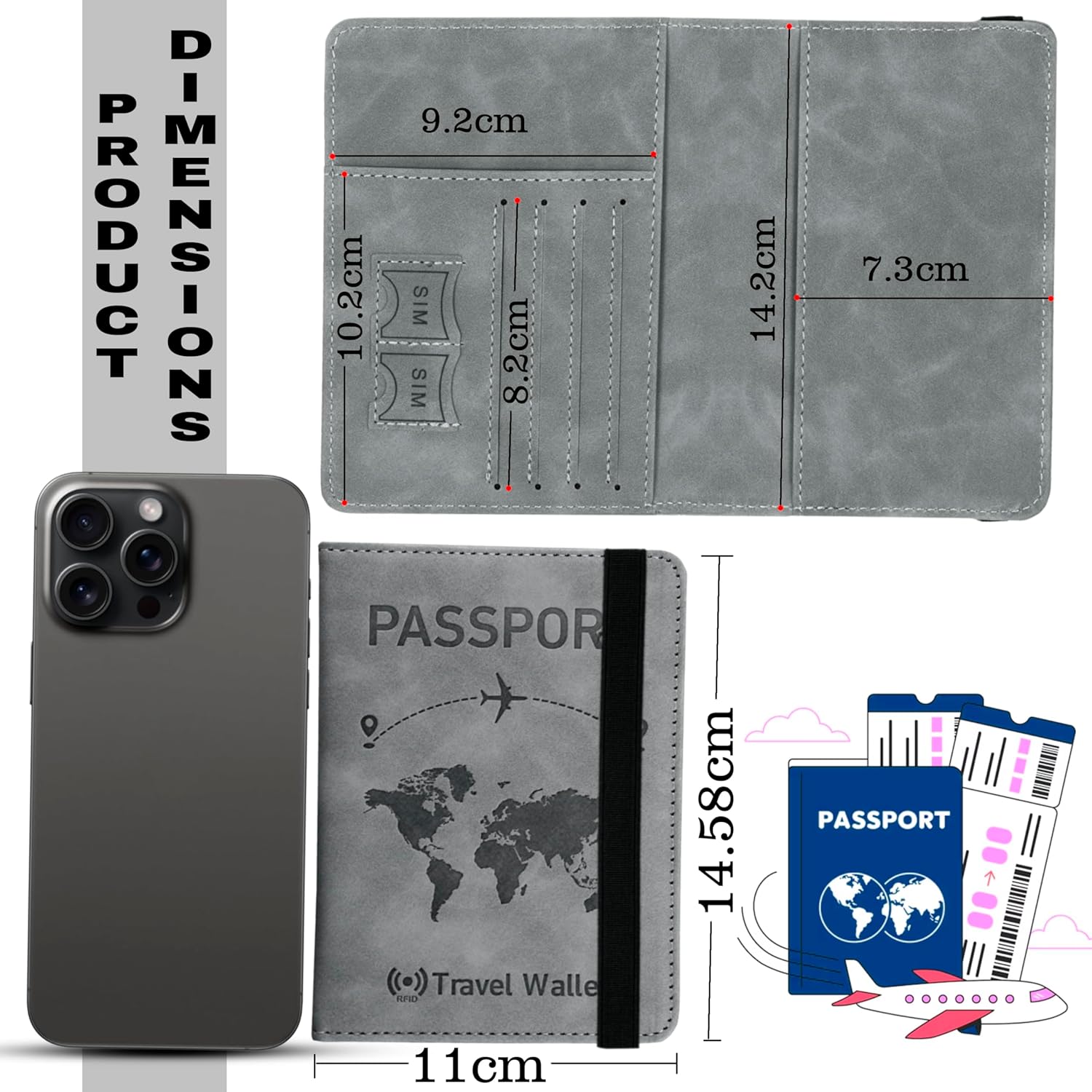 DAHSHA-Grey-RFID-Blocking-PU-Leather-Travel-Passport-Holder-Cover-Travel-Wallet-Organiser-Passport-Case-Travel-Document-Organiser-for-Men-Women14.58-X-11CM.jpg DAHSHA Grey RFID Blocking PU Leather Travel Passport Holder Cover Travel Wallet Organiser Passport Case Travel Document Organiser for Men Women14.58 X 11CM