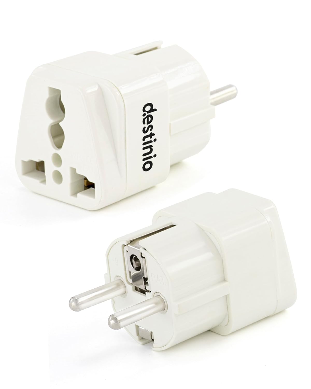 Destinio Europe Travel Adapter, India to Europe (Schuko) Plug - 10 Year Warranty, Type E/F European Plug Adapter, Universal Adapter for Europe Adapter