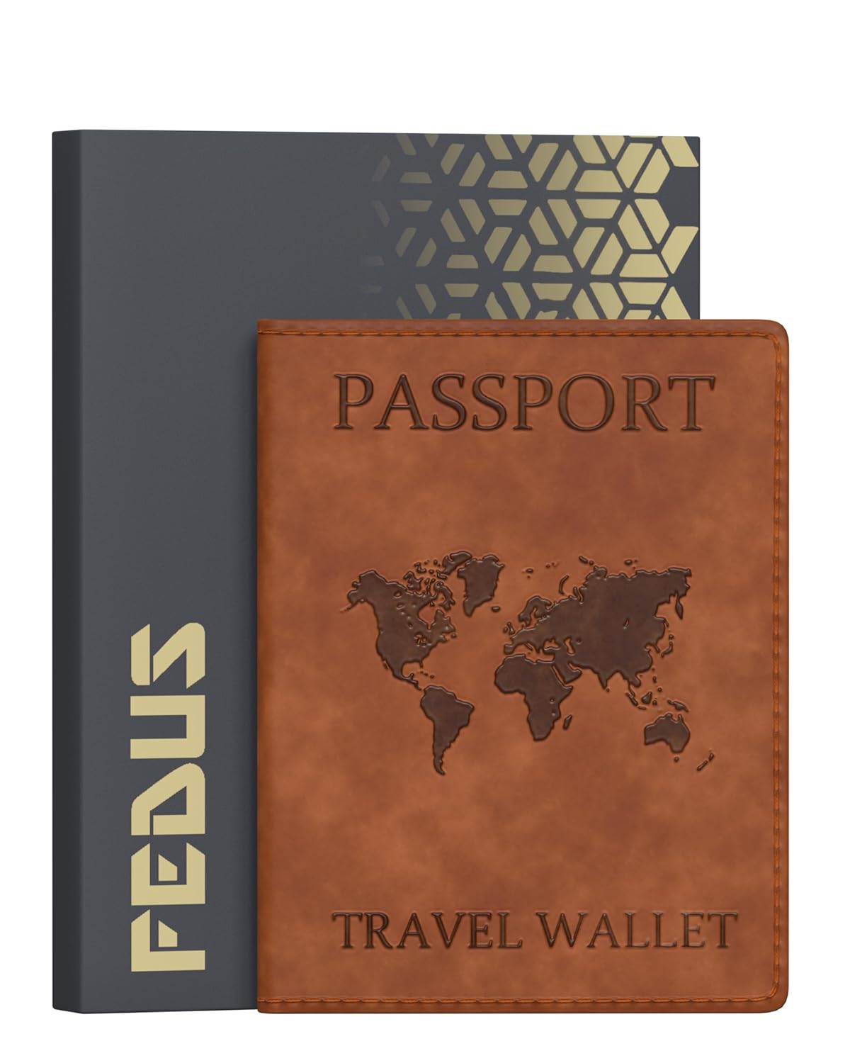 FEDUS Faux Leather Premium Passport Holder For Men And Women Passport Cover Case Wallet With Credit/Debit Card, Boarding Pass Slots, Rfid Protected Travel Document Accessories Organiser.