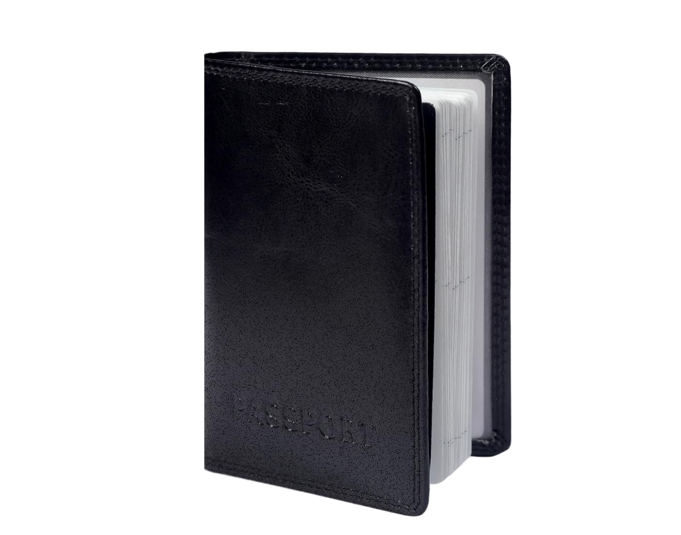 HIDE & SLEEK Faux Leather RFID Protected Unisex Travel Wallet HIDE & SLEEK Faux Leather RFID Protected Unisex Travel Wallet Passport Document Holder (Black)