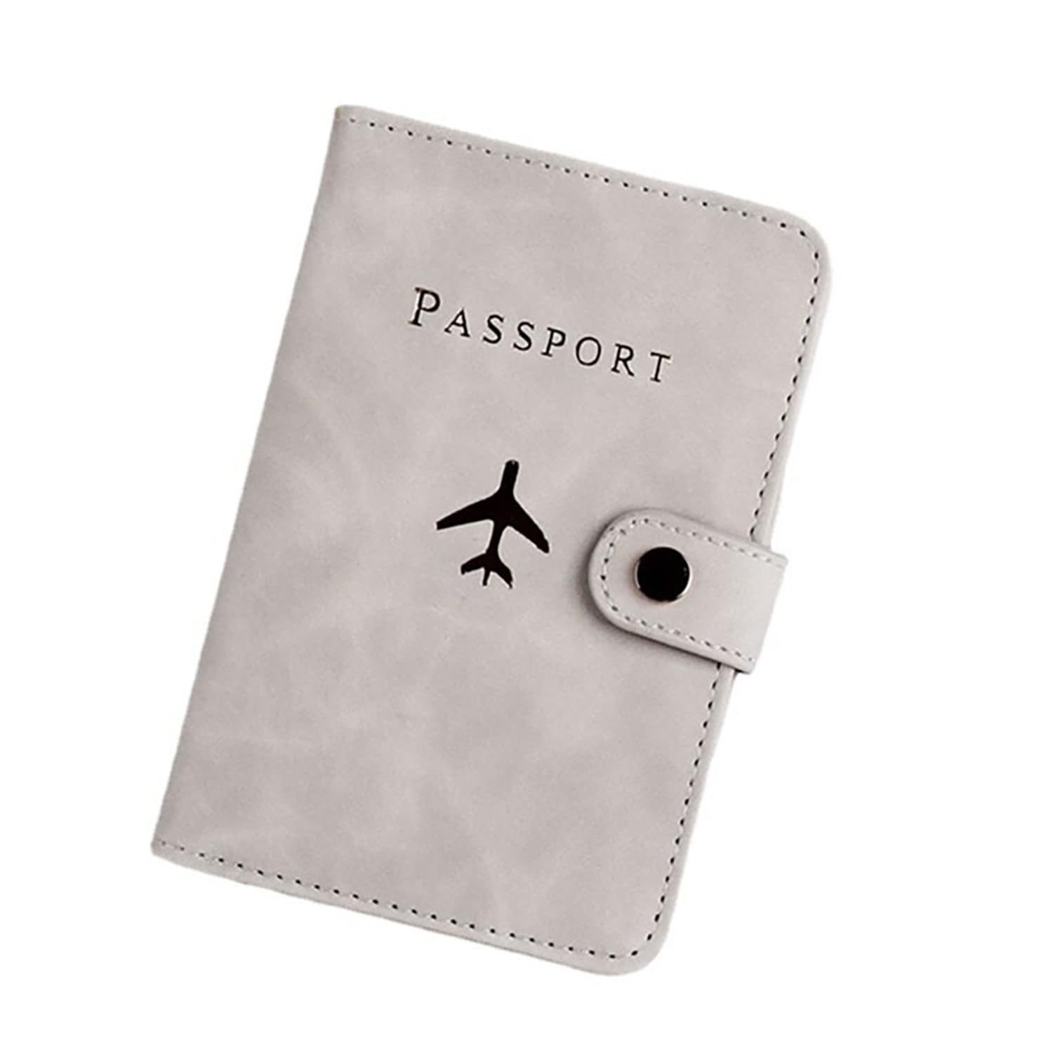 House of Quirk Passport Holder Cover, PU Leather Passport Cover Case Organiser with Wallet for Credit Card, Passport for Women Men (with Lock Grey)