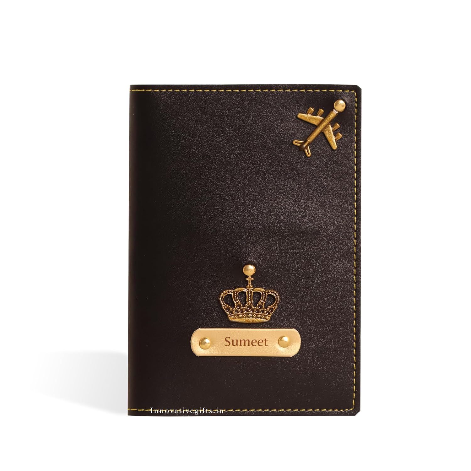 Innovative Gifts Men's Personalized Passport Cover Holder I Customized PU Innovative Gifts Men's Personalized Passport Cover Holder I Customized PU Leather Travel Accessories Organizer with Name & Charm I Unique Gift for Birthday Anniversary Men Boy Love Husband - Black