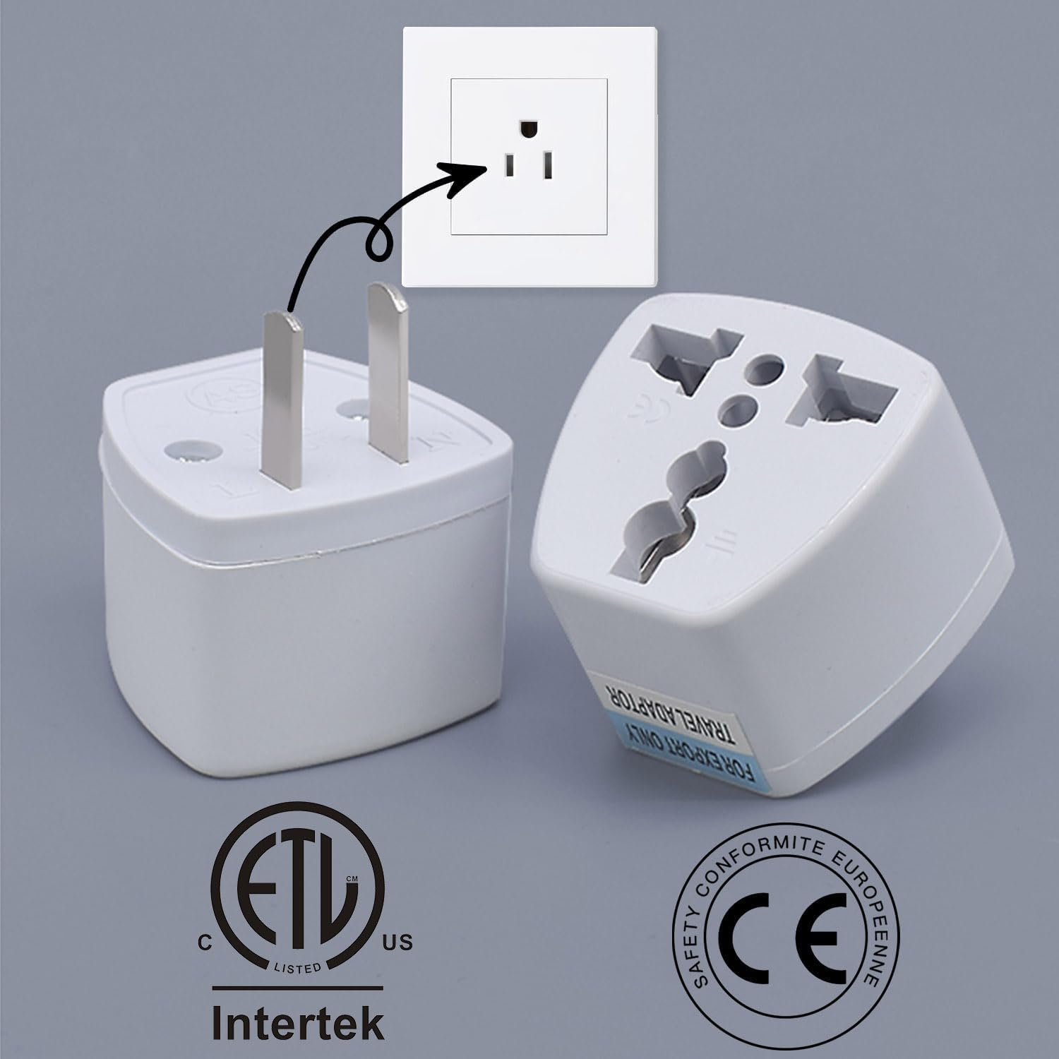 KAVANA 2pcs Type A US Converter Plug India to USA Universal Travel Adapter for USA Canada Mexico Brazil Philippines Thailand Taiwan Japanetc