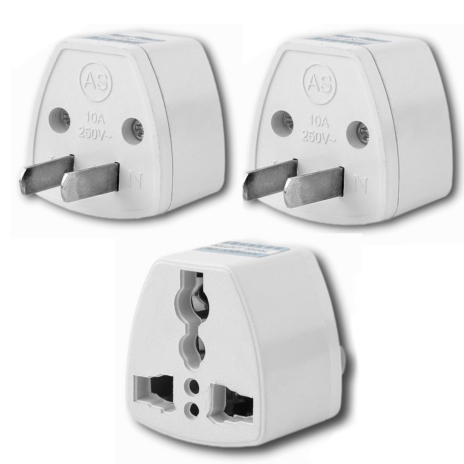KAVANA (3pcs) Type-A US Converter Plug - India to USA Universal Travel Adapter for USA, Canada, Mexico, Brazil, Philippines, Cuba, Thailand, Taiwan, Japan, Panama, etc