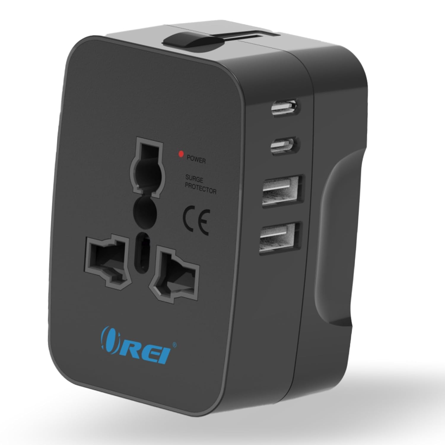 Orei 5 in 1 Universal Travel Adapter with Type C Orei 5 in 1 Universal Travel Adapter with Type C - International Travel Adapter - 2X USB-A and 2X USB-C (3.4A) - Universal Socket for USA, UK, Europe & More – CE, FCC Certified - 3 Year Warranty