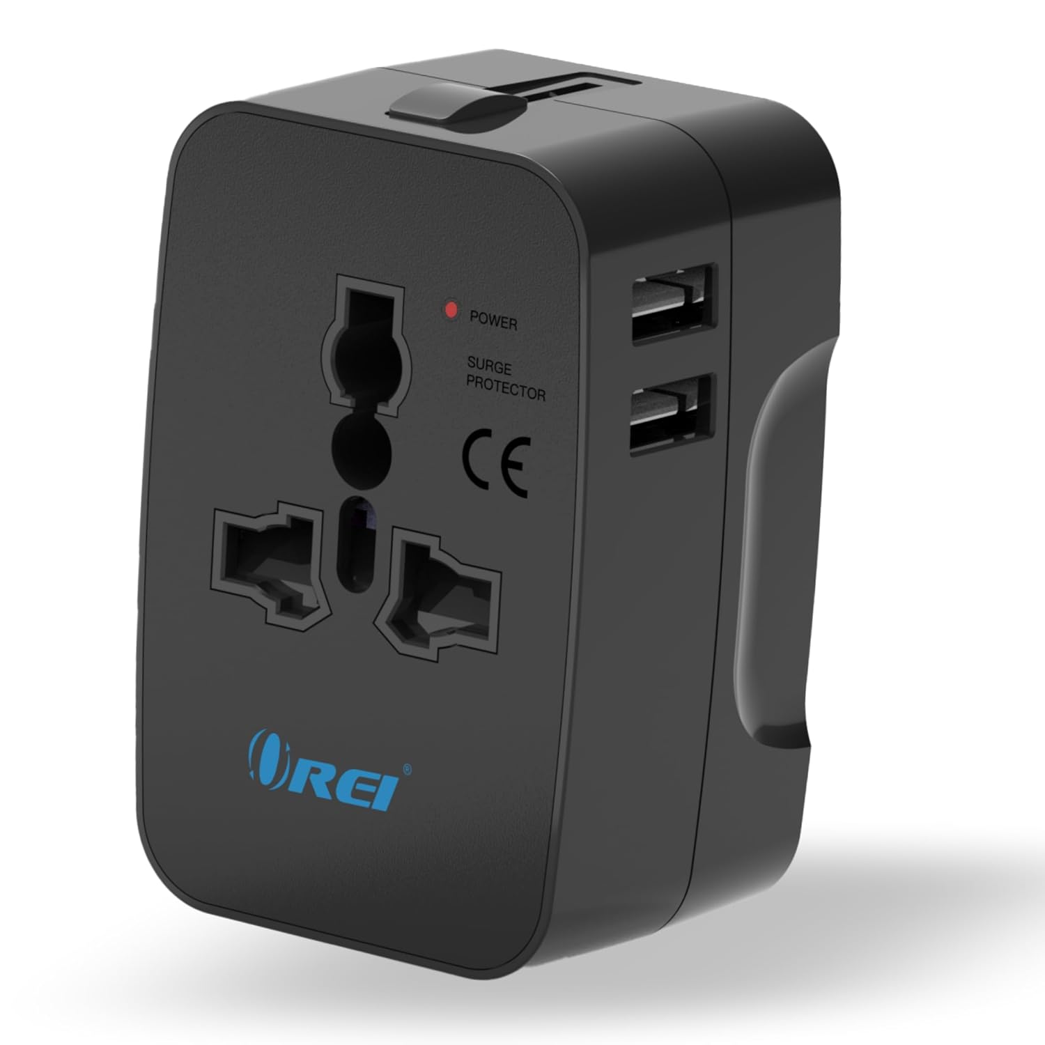 Orei Universal Travel Adapter - 3 in 1 Worldwide Travel Adapter with Dual USB - Universal Socket with 2X USB-A 2.4A - Travel Adapter for US, Europe & More - 10 Year Warranty