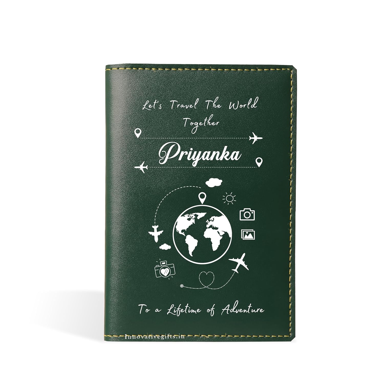 1735913585 Innovative Gifts Unisex Personalized Printed Passport Cover with Custom Name I Customized PU Leather Unique Travel Accessories Organizer I Classy Stylish Gift for Men Women Kids Olive