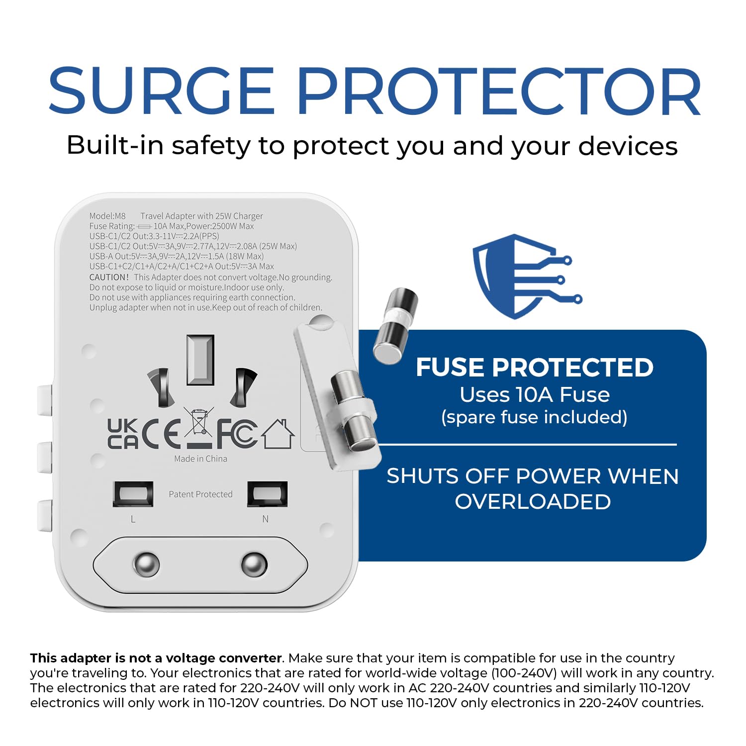 1735957068_OREI-25Watt-Universal-Charger-Adapter-2X-USBC-1XUSB-A-4-in-1-International-Travel-Adapter-10-Years-Warranty-Universal-Travel-Adapter-Compatible-150-Countries-Type-C-A-G-I-Compatible.jpg 1735957068 OREI 25Watt Universal Charger Adapter 2X USBC 1XUSB A 4 in 1 International Travel Adapter 10 Years Warranty Universal Travel Adapter Compatible 150 Countries Type C A G I Compatible