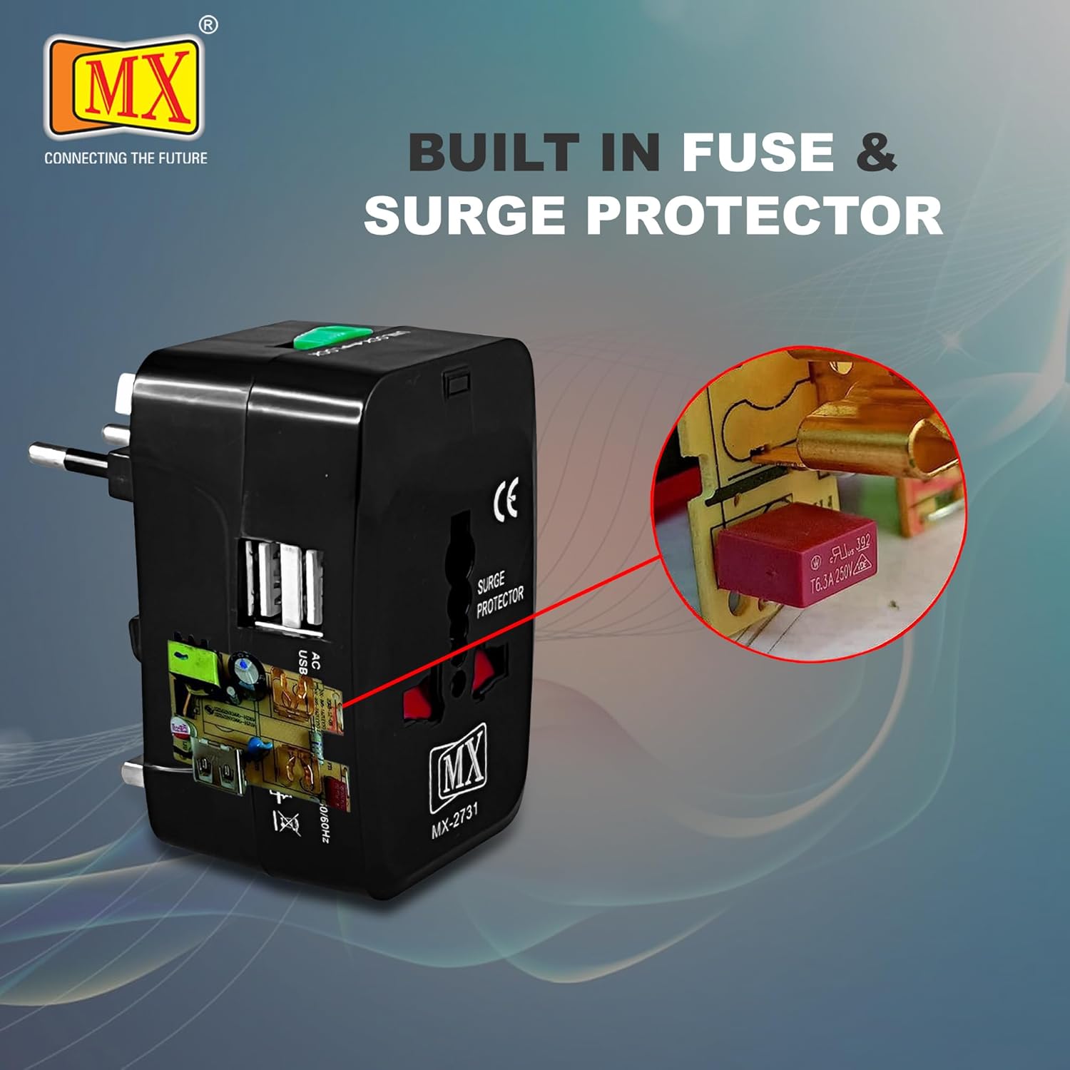 1736927180 MX Universal Travel Adapter Universal Socket with Multi USB Charger Ports International All in One Travel Charger Adapter