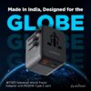 1737100189 Stuffcool Jetset Made in India Universal Travel Adapter with US UK EU AUS pins Works in 150 Countries with PD20W Type C Port and 18W Type A Port Built in Charges iPhones 50 in 30 mins