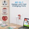 1737186654 rts 3 Pin 3 Way Universal Multiplug Travel Adaptor with Type C PD USB Ports Individual Switch LED Indicator Compatible with HomeOfficeIndustrial UseLaptopDesktopMobilePrinter Red