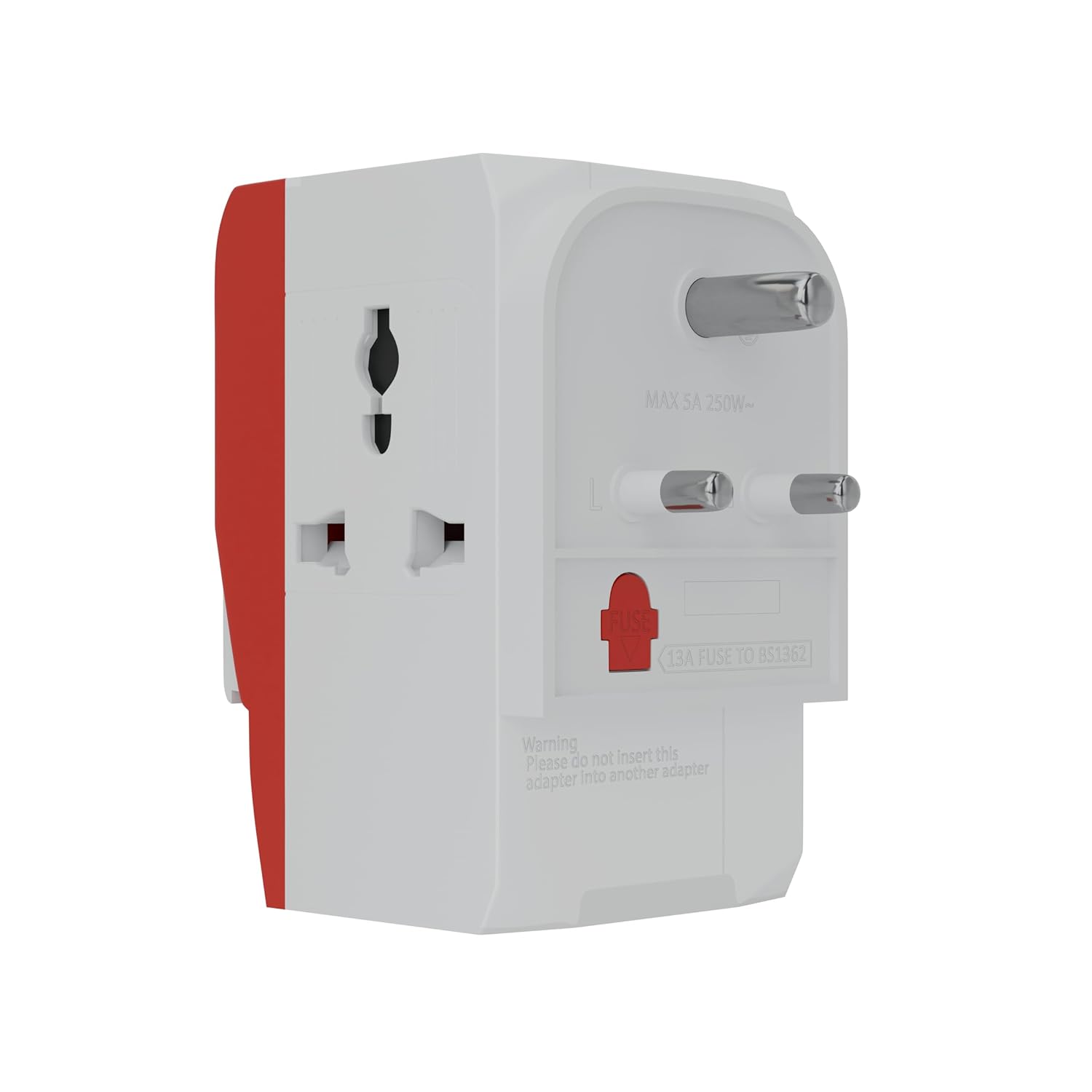 1737186662 rts 3 Pin 3 Way Universal Multiplug Travel Adaptor with Type C PD USB Ports Individual Switch LED Indicator Compatible with HomeOfficeIndustrial UseLaptopDesktopMobilePrinter Red