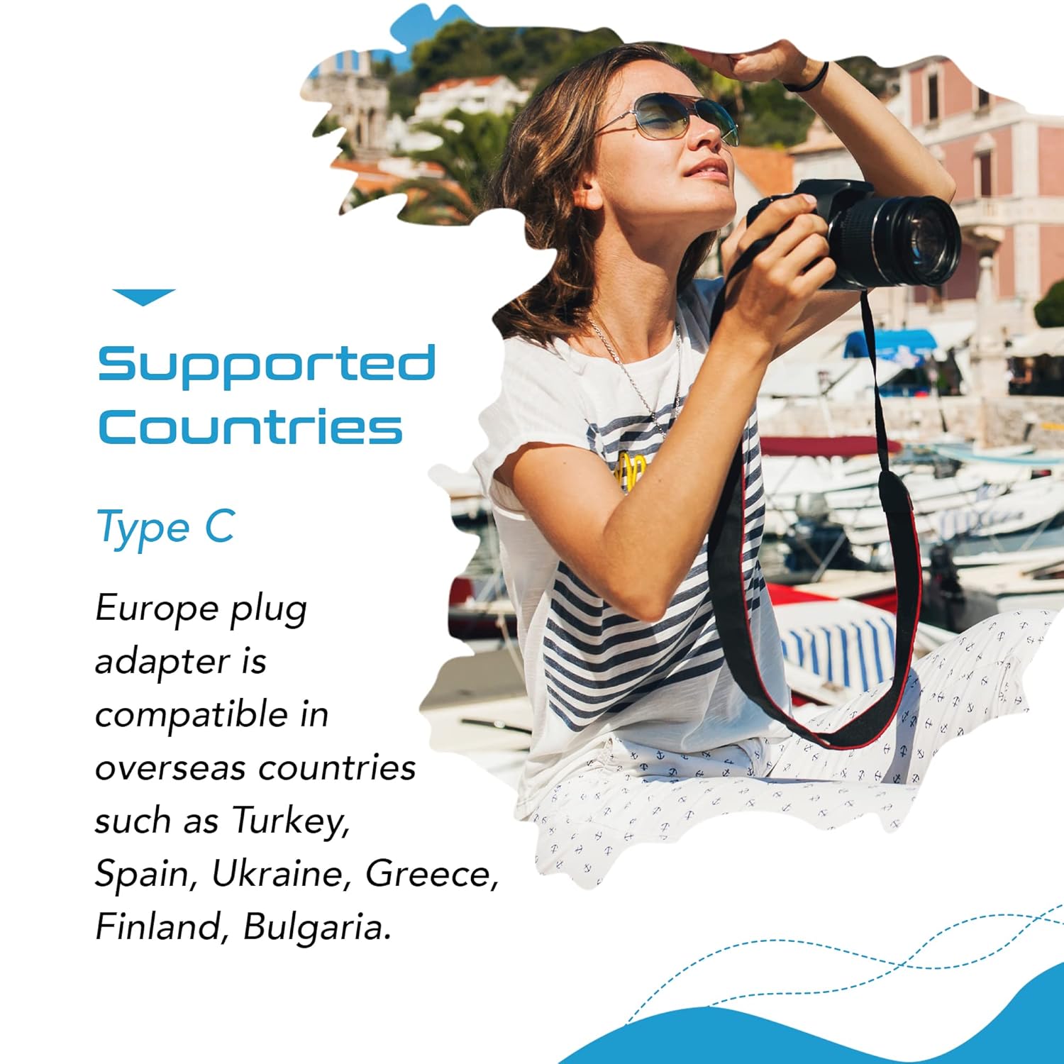 1737532495 Ceptics European Travel Adapter 2 in 1 India to European Germany France Adapter Type C European Plug Adapter for Laptops Phones Chargers CE RoHS 3 Pack