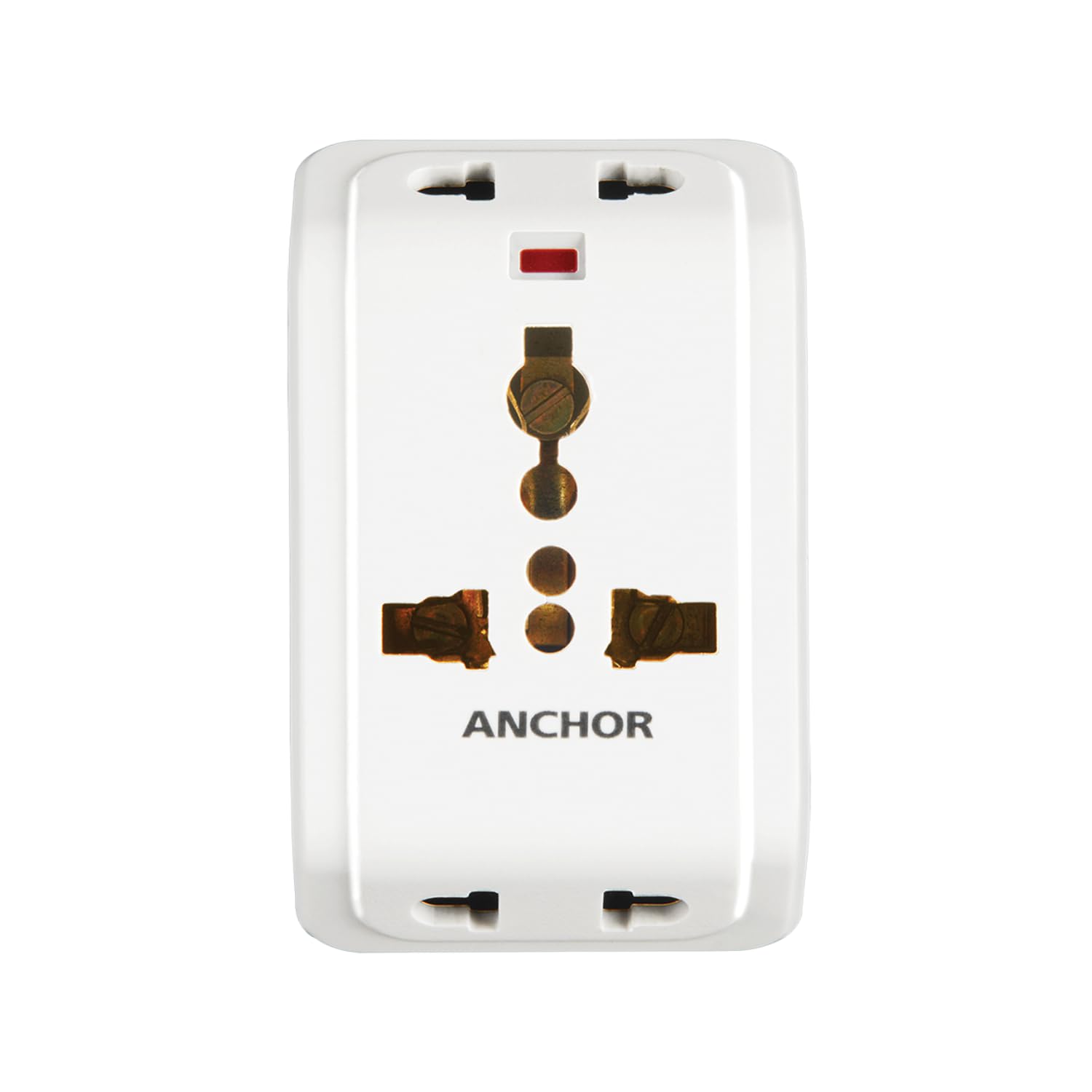 ANCHOR 6A 3 Pin Multi Plug Socket Travel Adapter with Universal Socket 3 Pin Multi Plug Extension Socket White