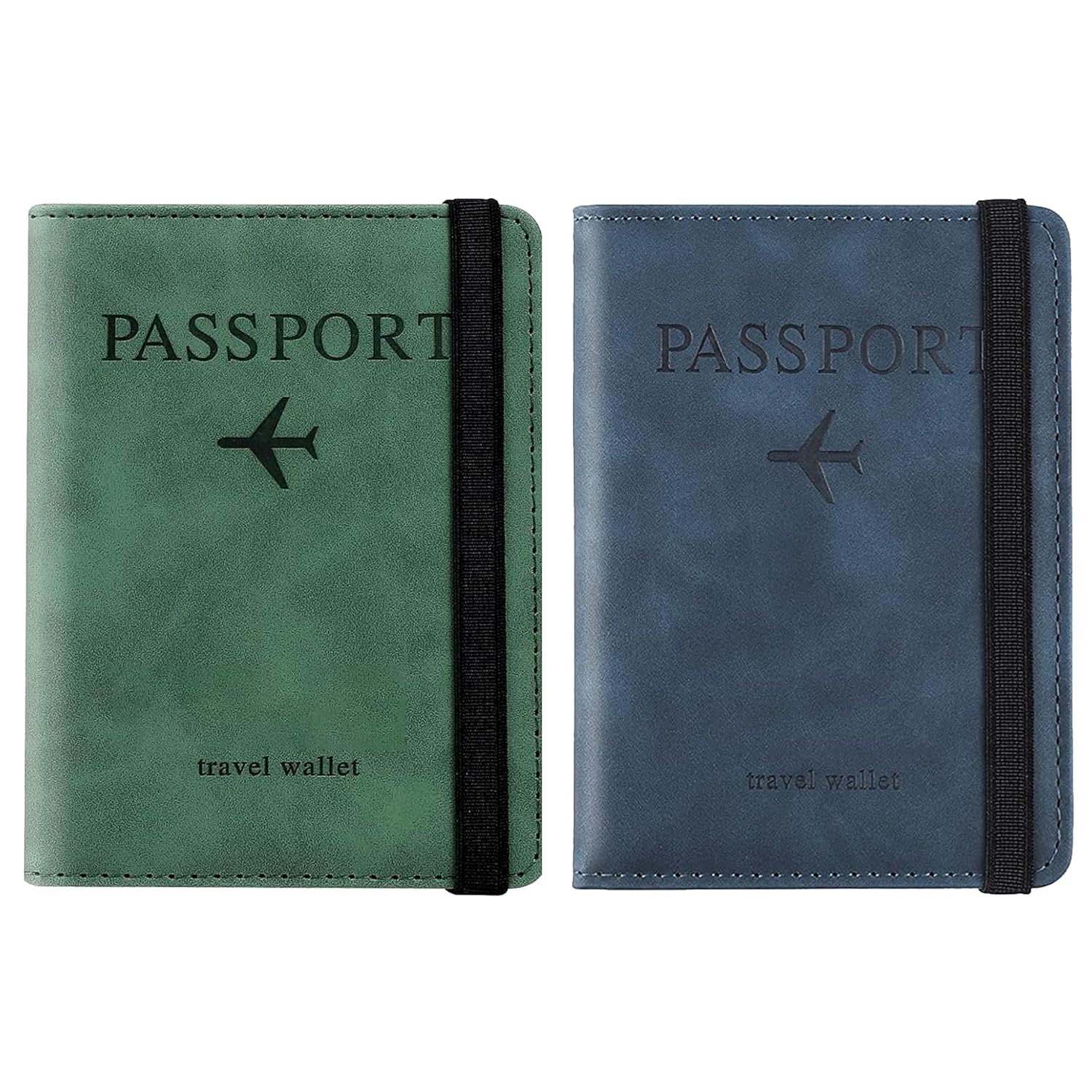BOLDSTUFF Combo 2 Pcs Passport Holder Passport Cover with Credit BOLDSTUFF Combo 2 Pcs Passport Holder Passport Cover with Credit Card Slot and BoardingPass Slot Bi-Fold Passport Wallet Case Book Travel Must Have, RFID Blocking Leather-Combo Unisex (Blue+Green)