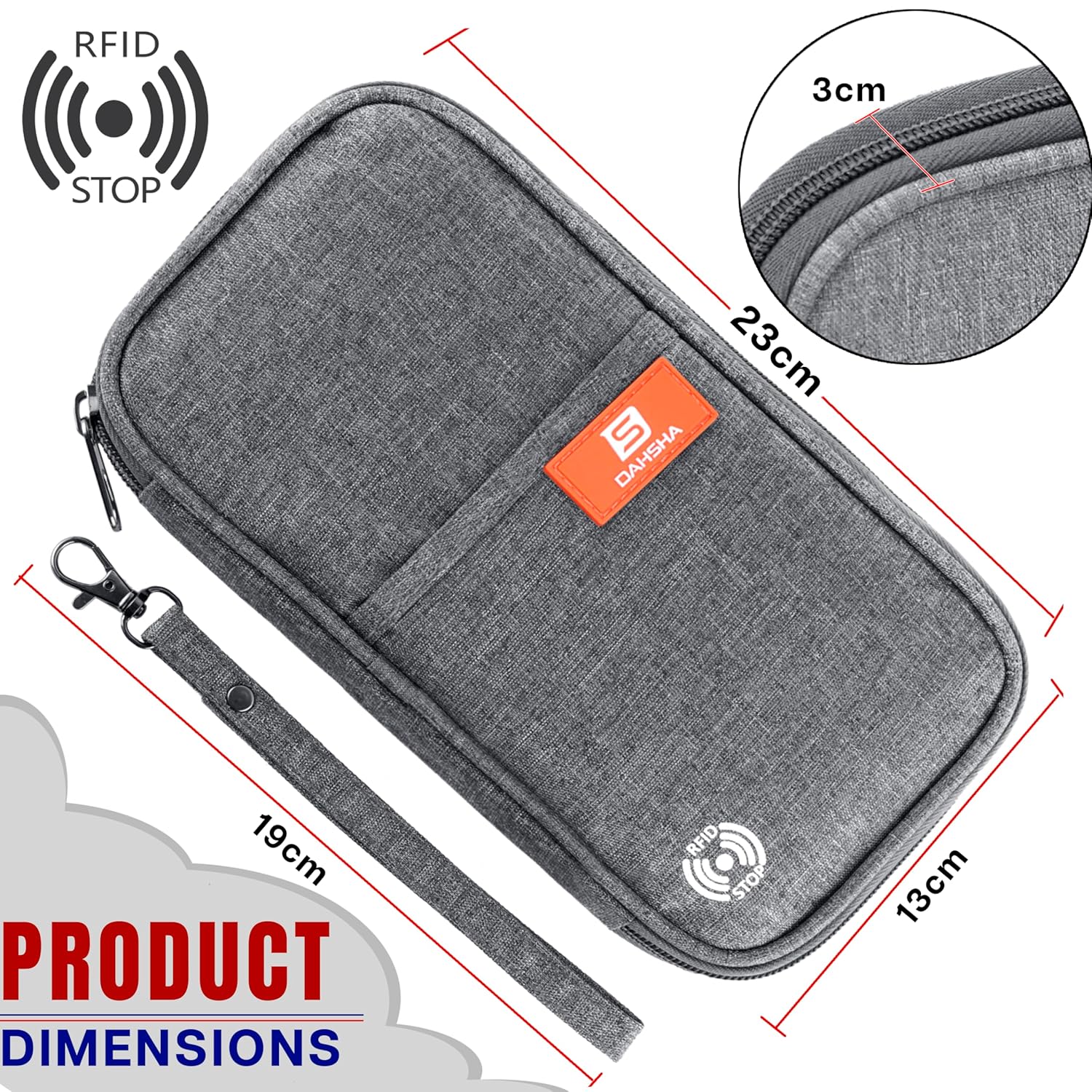 DAHSHA-RFID-Travel-Family-Passport-Holder-Wallet-Organizer-for-Passport-Credit-Debit-Bank-Card-Boarding-Pass-with-Removable-Hand-Strap-for-Men-and-Women-Grey-13-x-3-x-23-Cm.jpg DAHSHA RFID Travel Family Passport Holder Wallet Organizer for Passport Credit Debit Bank Card Boarding Pass with Removable Hand Strap for Men and Women Grey 13 x 3 x 23 Cm