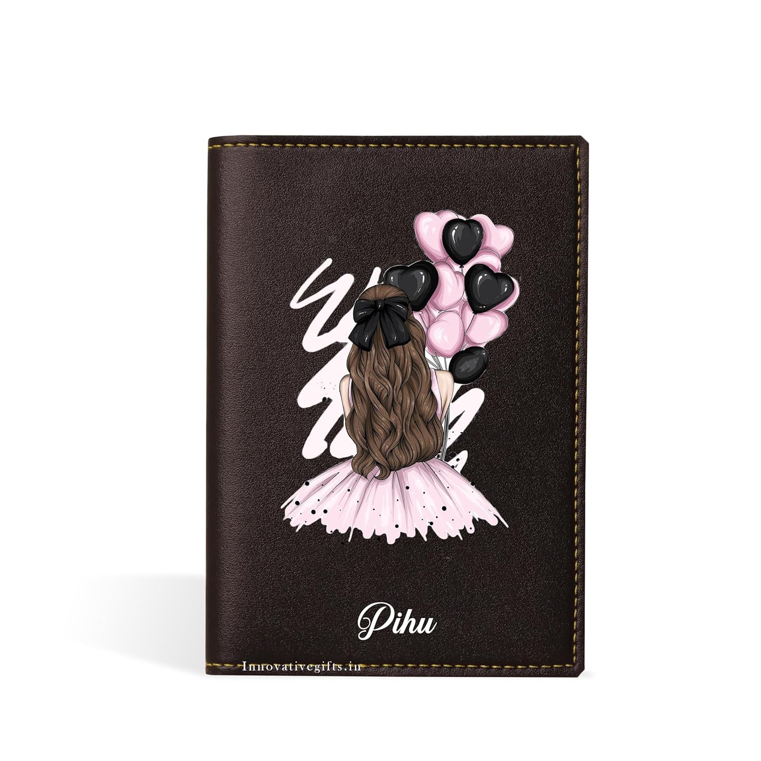 Innovative Gifts Unisex Customized Printed Passport Cover with Custom Name I Personalized PU Leather Unique Travel Accessories Organizer I Classy & Stylish Gift for Men, Women & Kids - Pack of 1