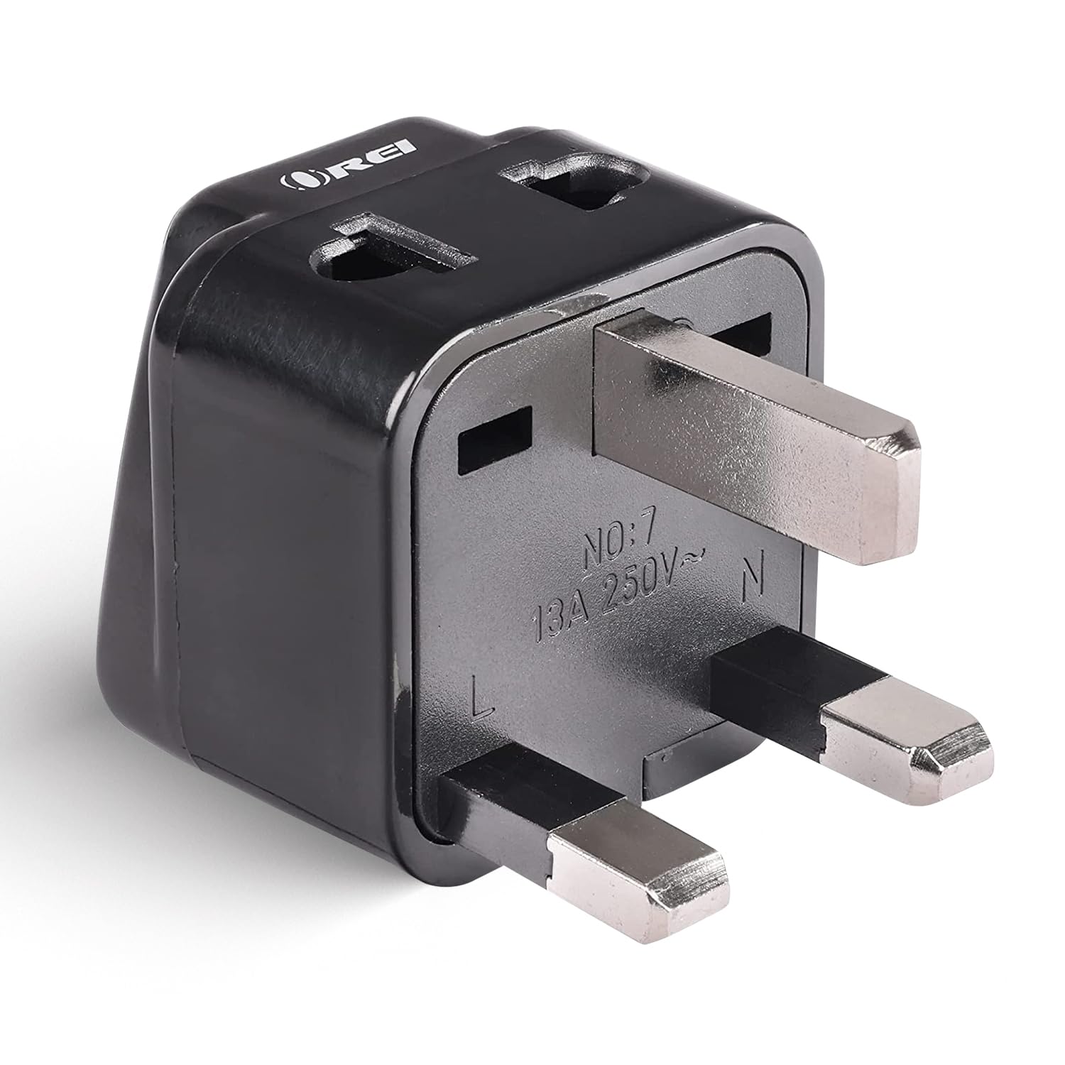 Orei India to UK Plug Adapter,Hong Kong,Dubai-Type G Plug Adapter-2 in 1-Perfect for Laptop,Camera Charger and More-3 Pin UK Travel Adapter-Ce-Rohs-Black-5 Years Warranty