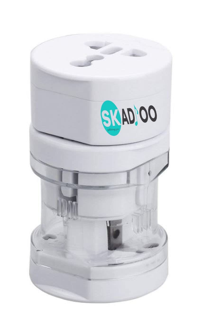 SKADIOO International Travel Adapter | Universal Travel Adapter, International Multipurpose Travel Adapter All in One US, AUS, UK, EU, NZ, Europe, North/South America & 150+ Countries