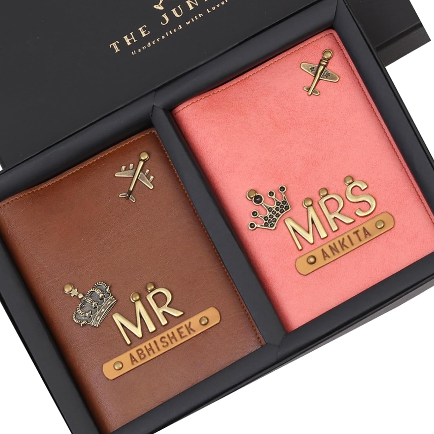 The-Junket-Mr-Mrs-Customized-Faux-Leather-Unisex-Couple-Passport-Cover-Personalized-Name-and-Charms-for-MensWomens-Gift-for-BirthdayAnniversary.jpg The Junket Mr Mrs Customized Faux Leather Unisex Couple Passport Cover Personalized Name and Charms for MensWomens Gift for BirthdayAnniversary