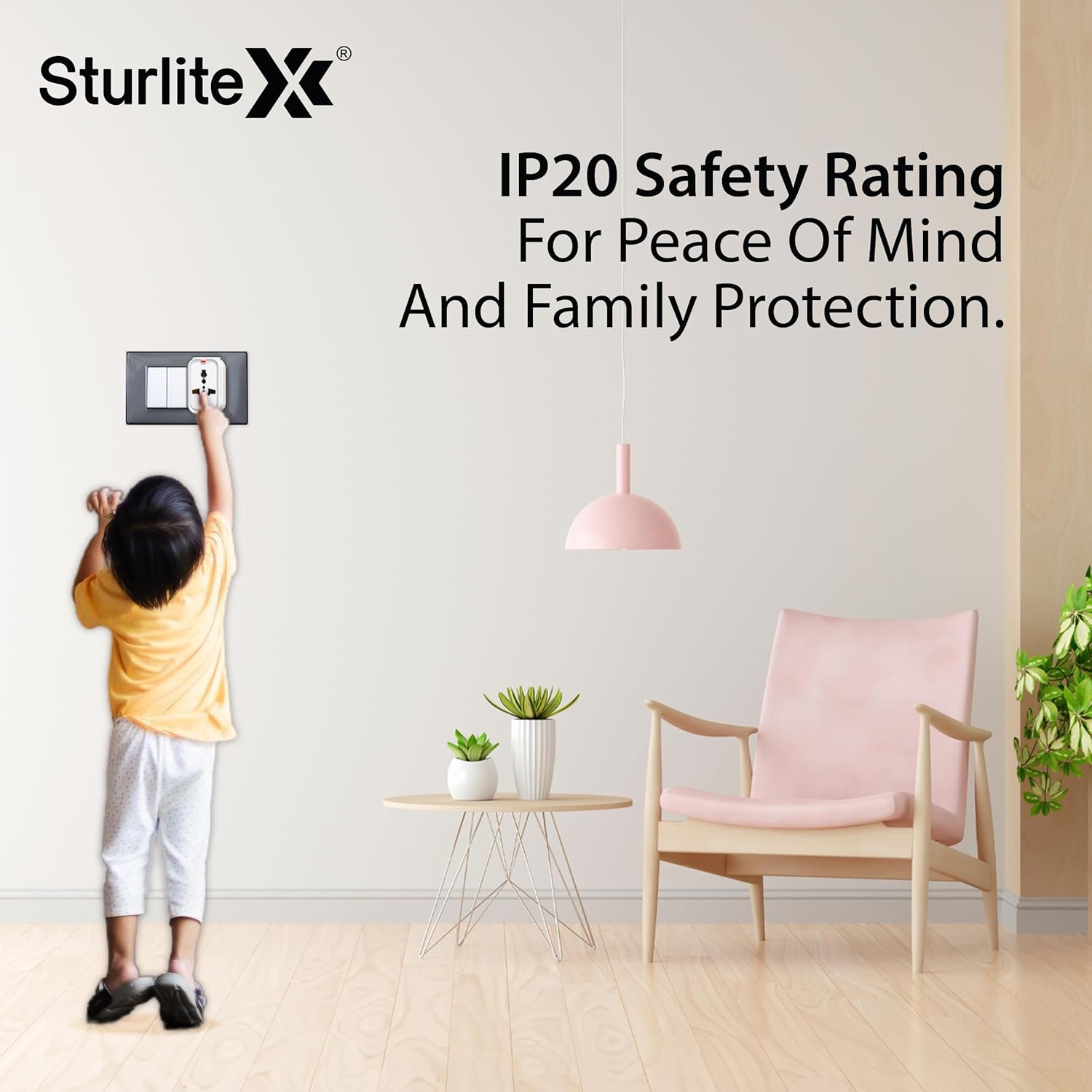 1738484088 Sturlite Alyx 3 Pin Plug Universal AC Travel Adapter ABS Strong Body Socket Pack of 1