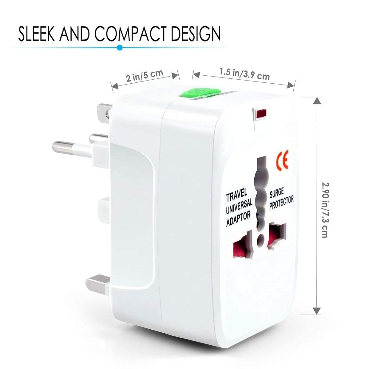 1739004490 Techgadget All in One Universal World Travel AdapterAdaptor Surge Protector Charger Plug for USA Europe United Kingdom Australia China Japan