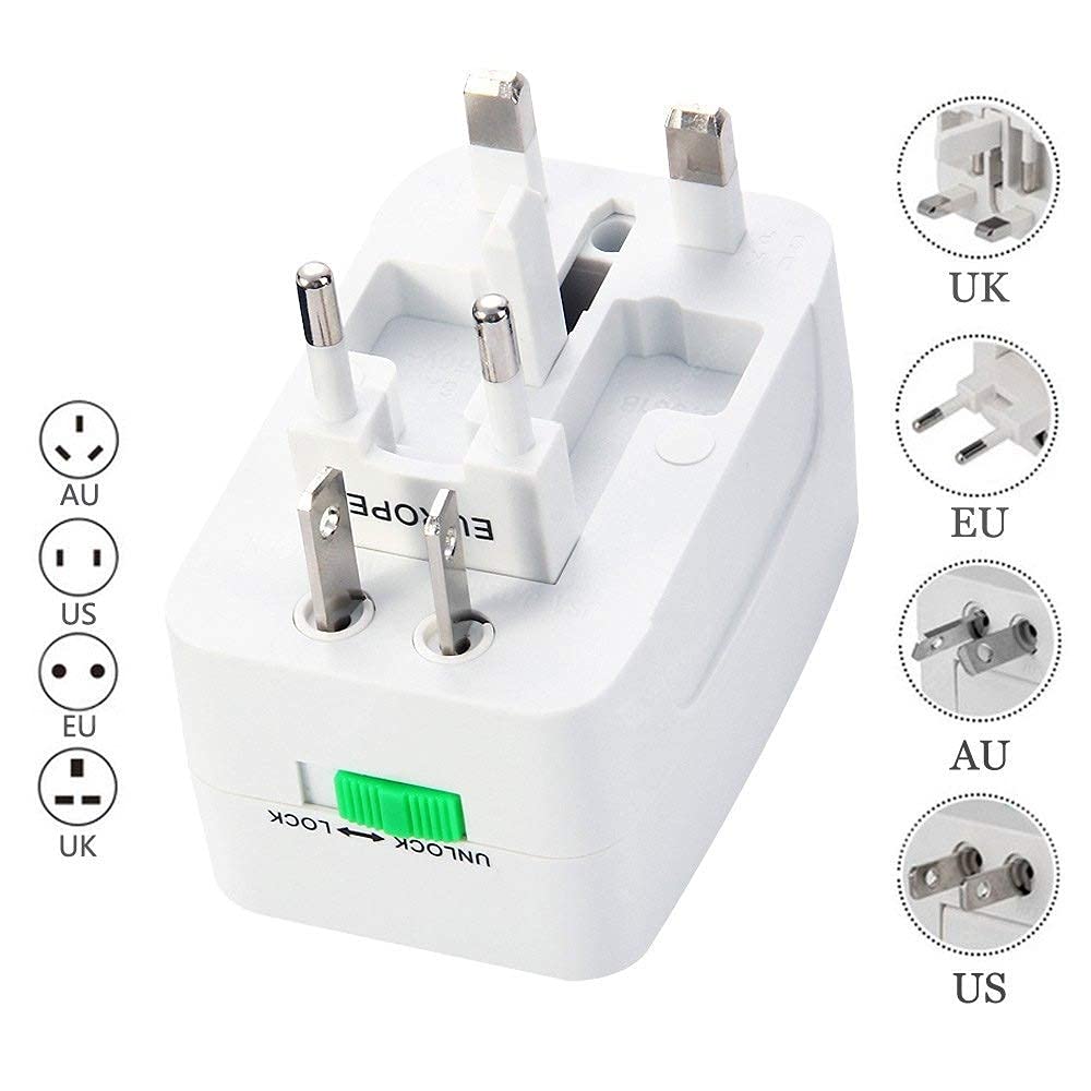 1739004492 Techgadget All in One Universal World Travel AdapterAdaptor Surge Protector Charger Plug for USA Europe United Kingdom Australia China Japan