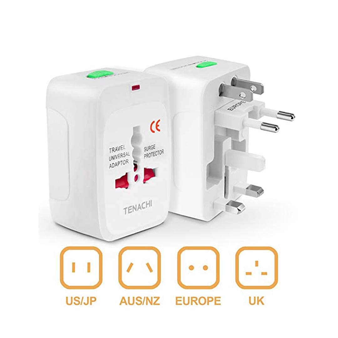1739004494 Techgadget All in One Universal World Travel AdapterAdaptor Surge Protector Charger Plug for USA Europe United Kingdom Australia China Japan