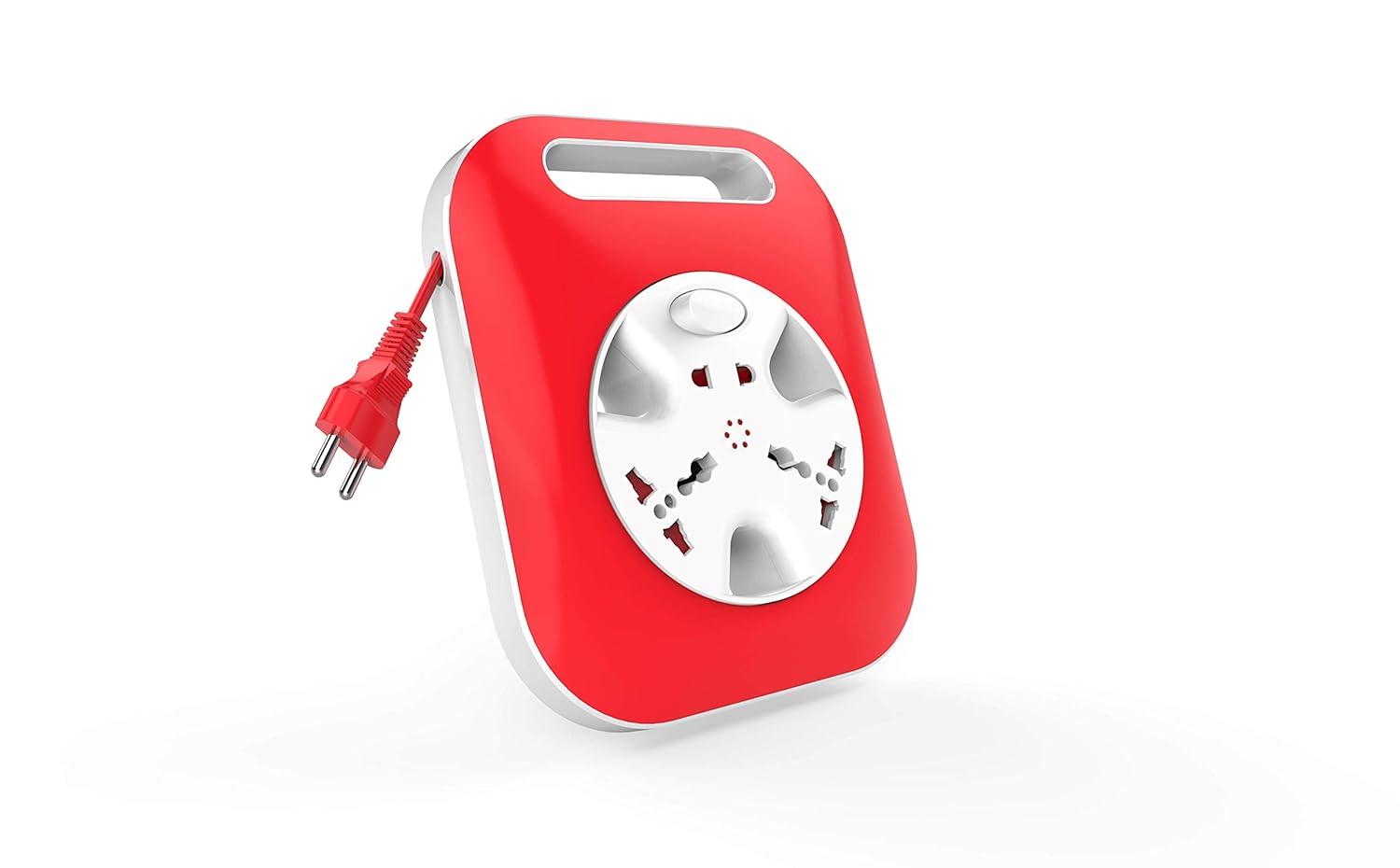 1739090931 GM 3012 3 Pin Travel Universal Multi Plug Adaptor with Surge Protector and Indicator White Pack of 1